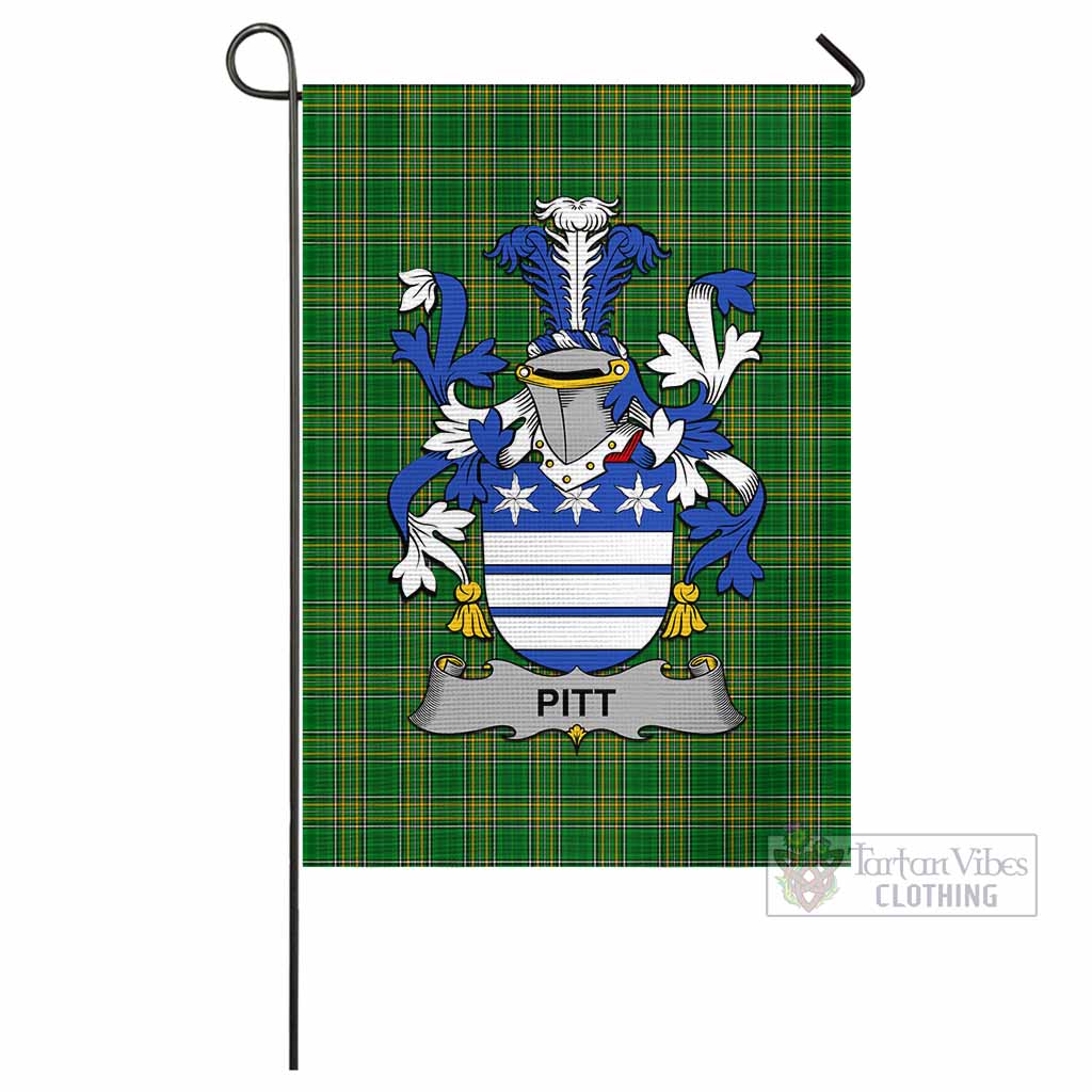 Tartan Vibes Clothing Pitt Irish Clan Flag with Coat of Arms