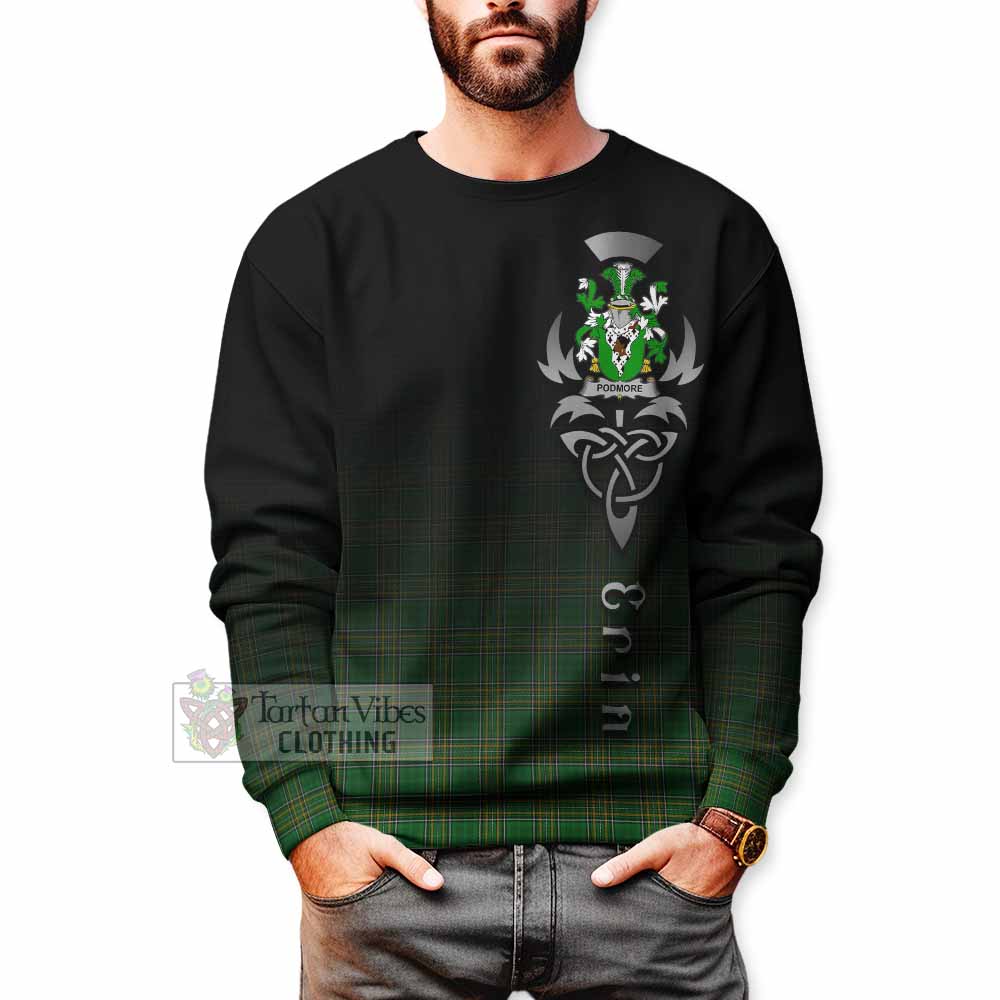 Podmore Irish Clan Sweatshirt with Coat of Arms Erin Go Bragh Celtic Inspired - Tartan Vibes Clothing