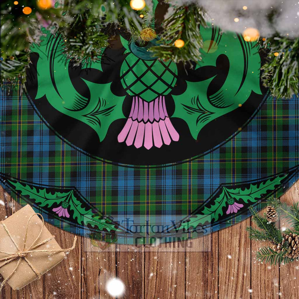 Polaris Tartan Christmas Tree Skirt Scottish Thistle Style - Tartan Vibes Clothing