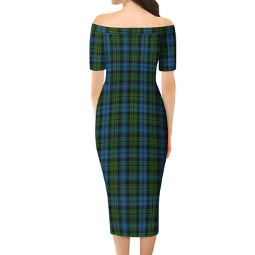 Polaris Tartan Off Shoulder Lady Dress