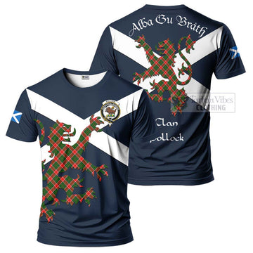 Pollock Tartan Lion Rampant T-Shirt Proudly Display Your Heritage with Alba Gu Brath and Clan Name Kid's Shirt - Tartan Vibes Clothing