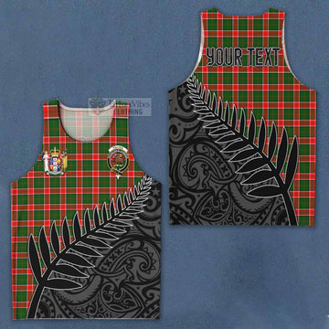 Pollock Crest Tartan Men's Tank Top with New Zealand Silver Fern Half Style