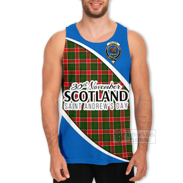 Pollock Family Crest Tartan Men's Tank Top Celebrate Saint Andrew's Day in Style