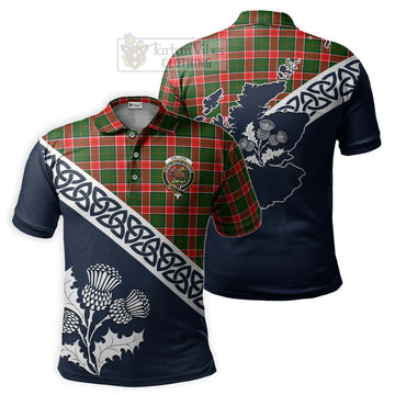 Pollock Tartan Polo Shirt Featuring Thistle and Scotland Map Kid - Tartanvibesclothing Store
