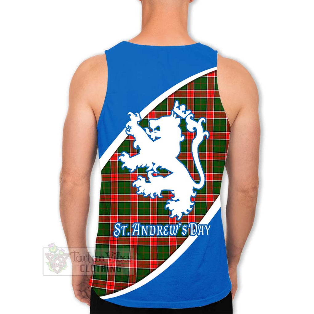 Tartan Vibes Clothing Pollock Family Crest Tartan Men's Tank Top Celebrate Saint Andrew's Day in Style