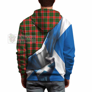 Pollock Tartan Hoodie with Family Crest Scotland Patriotic Style