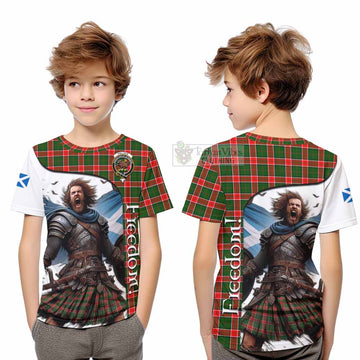 Pollock Crest Tartan Kid T-Shirt Inspired by the Freedom of Scottish Warrior