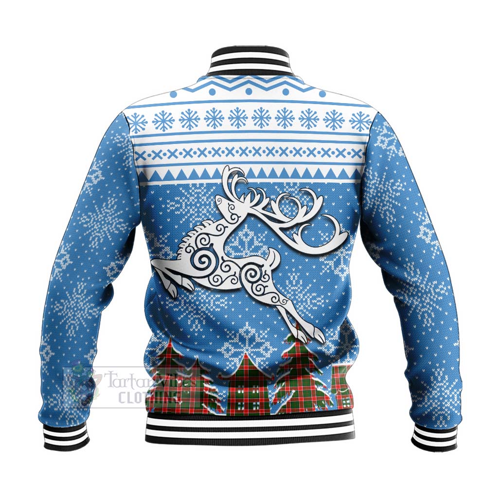 Pollock Clan Christmas Baseball Jacket Celtic Reindeer Style - Tartan Vibes Clothing