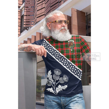 Pollock Tartan Cotton T-shirt Featuring Thistle and Scotland Map Men's Shirt - Tartan Vibes Clothing