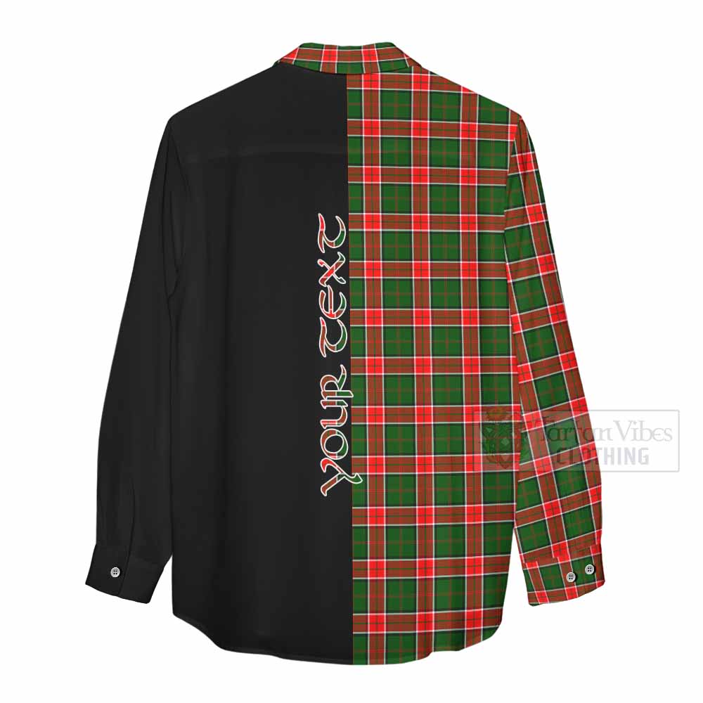 Tartan Vibes Clothing Pollock Tartan Women's Casual Shirt with Family Crest and Half Of Me Style