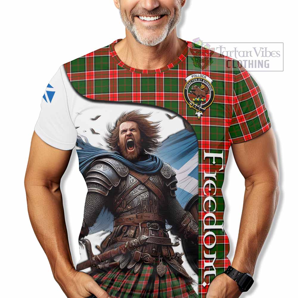 Pollock Crest Tartan T-Shirt Inspired by the Freedom of Scottish Warrior