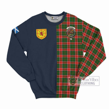 Pollock Tartan Sweatshirt with Scottish Lion Royal Arm Half Style