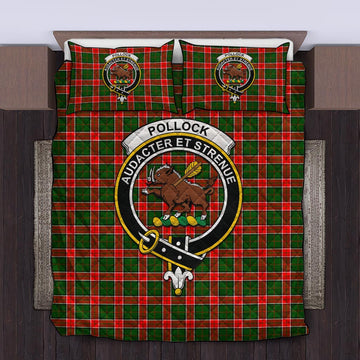 Pollock Modern Tartan Quilt Bed Set with Family Crest
