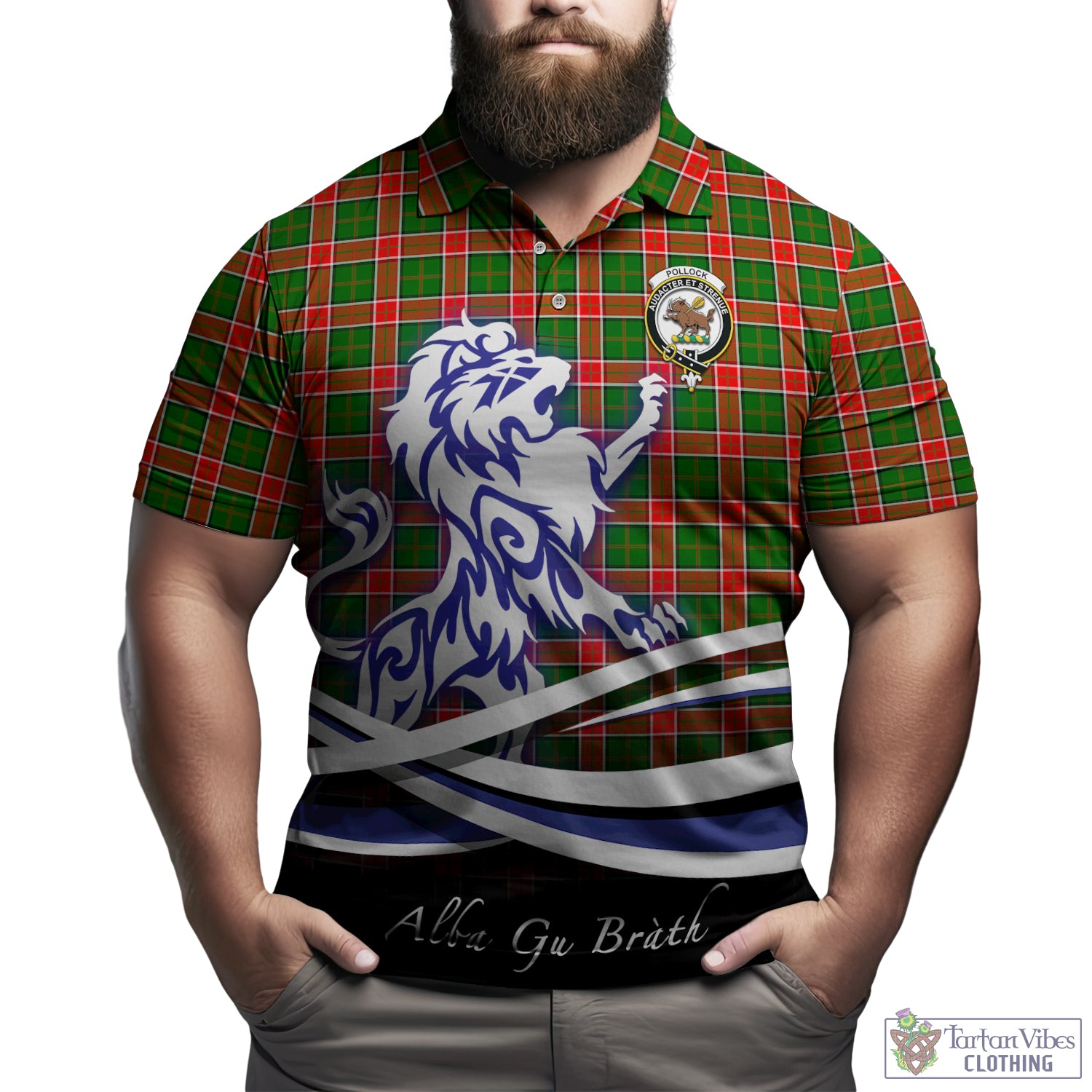 pollock-modern-tartan-polo-shirt-with-alba-gu-brath-regal-lion-emblem