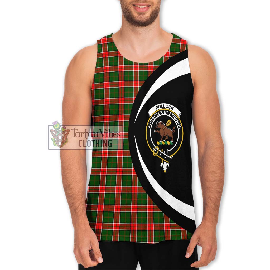 Pollock Tartan Men's Tank Top with Family Crest Circle Style Men - Tartan Vibes Clothing