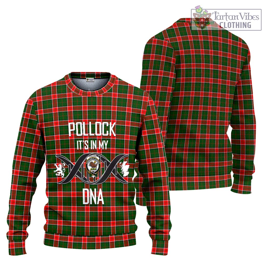 Tartan Vibes Clothing Pollock Modern Tartan Knitted Sweater with Family Crest DNA In Me Style