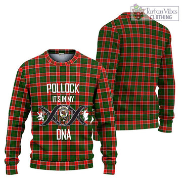 Pollock Tartan Knitted Sweater with Family Crest DNA In Me Style