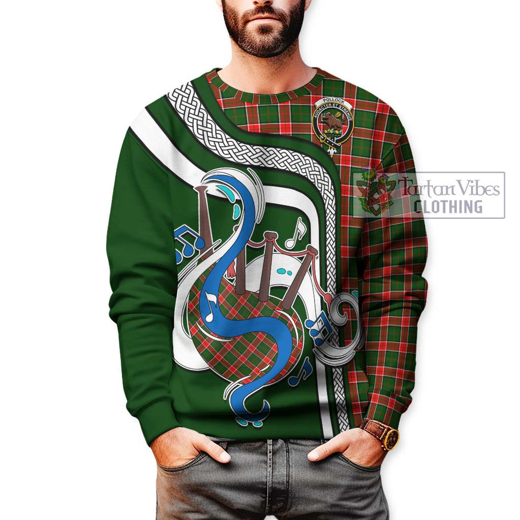 Tartan Vibes Clothing Pollock Modern Tartan Sweatshirt with Epic Bagpipe Style