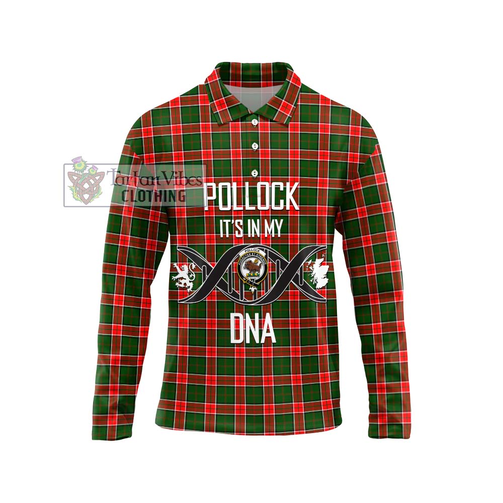 Tartan Vibes Clothing Pollock Modern Tartan Long Sleeve Polo Shirt with Family Crest DNA In Me Style