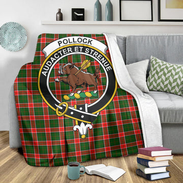 Pollock Tartan Blanket with Family Crest