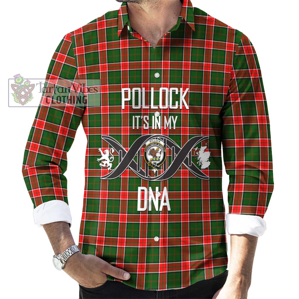 Tartan Vibes Clothing Pollock Modern Tartan Long Sleeve Button Shirt with Family Crest DNA In Me Style