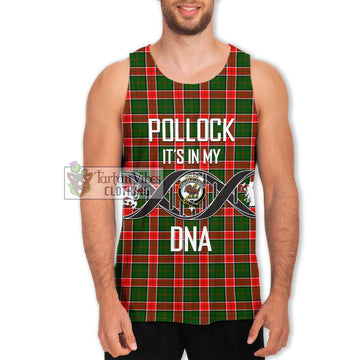 Pollock Tartan Men's Tank Top with Family Crest DNA In Me Style