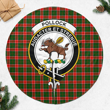 Pollock Tartan Christmas Tree Skirt with Family Crest