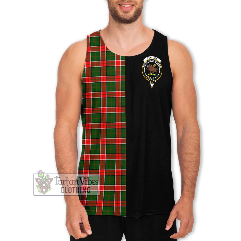 Tartan Vibes Clothing Pollock Modern Tartan Men's Tank Top with Family Crest and Half Of Me Style