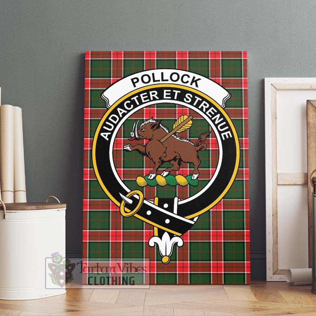 Tartan Vibes Clothing Pollock Modern Tartan Canvas Print Wall Art with Family Crest