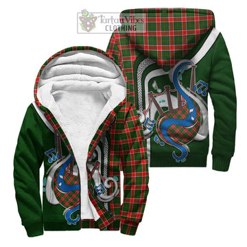 Pollock Tartan Sherpa Hoodie with Epic Bagpipe Style