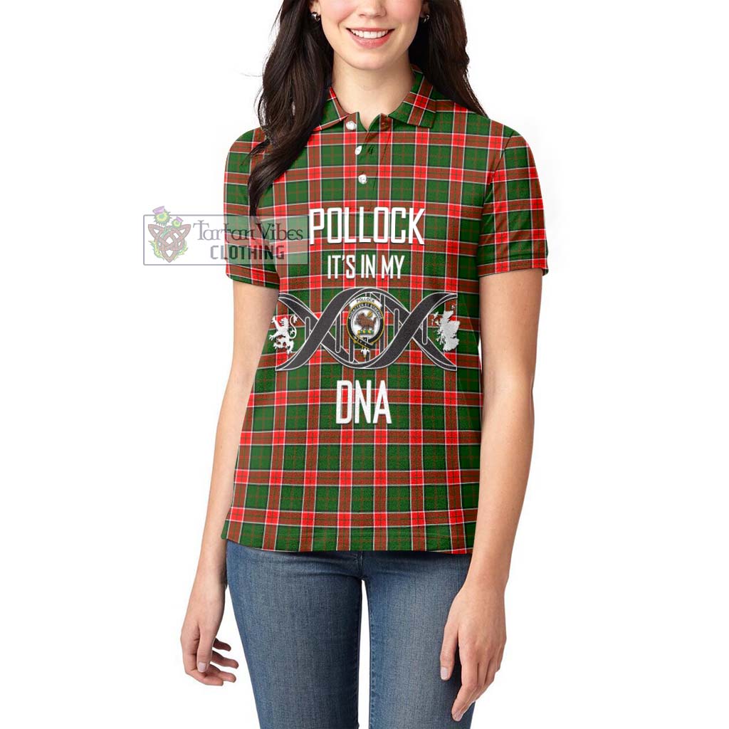 Tartan Vibes Clothing Pollock Modern Tartan Women's Polo Shirt with Family Crest DNA In Me Style