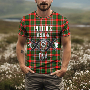 Pollock Modern Tartan T-Shirt with Family Crest DNA In Me Style