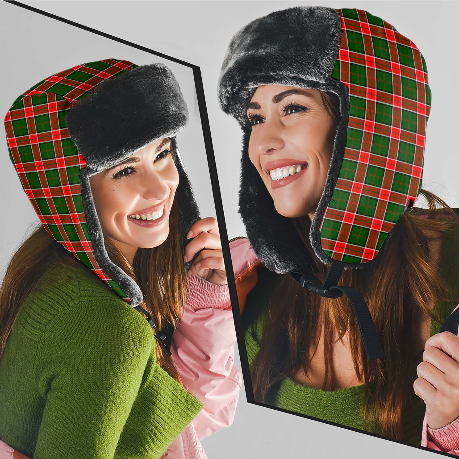 Pollock Modern Tartan Winter Trapper Hat Winter Trapper Hat Universal Fit Circumference 22.8in (58cm) - Tartanvibesclothing