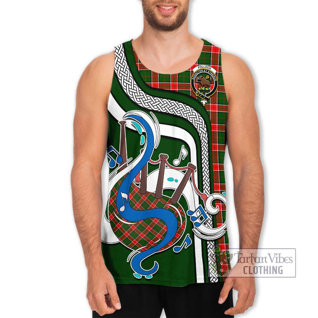 Pollock Tartan Men's Tank Top with Epic Bagpipe Style Men - Tartanvibesclothing Shop