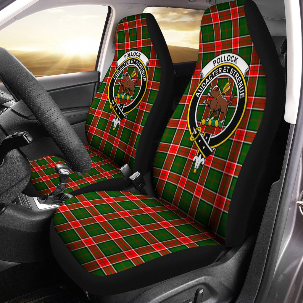 Pollock Modern Tartan Car Seat Cover with Family Crest One Size - Tartanvibesclothing