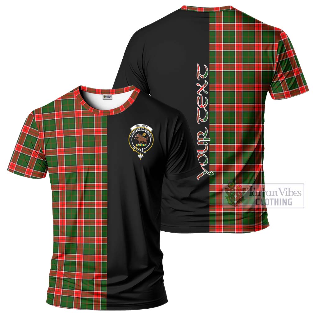 Tartan Vibes Clothing Pollock Modern Tartan T-Shirt with Family Crest and Half Of Me Style