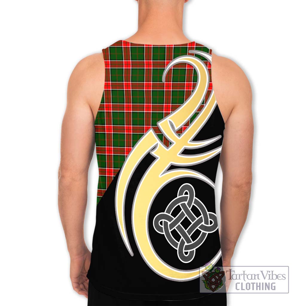 Pollock Tartan Men's Tank Top with Family Crest and Celtic Symbol Style - Tartan Vibes Clothing