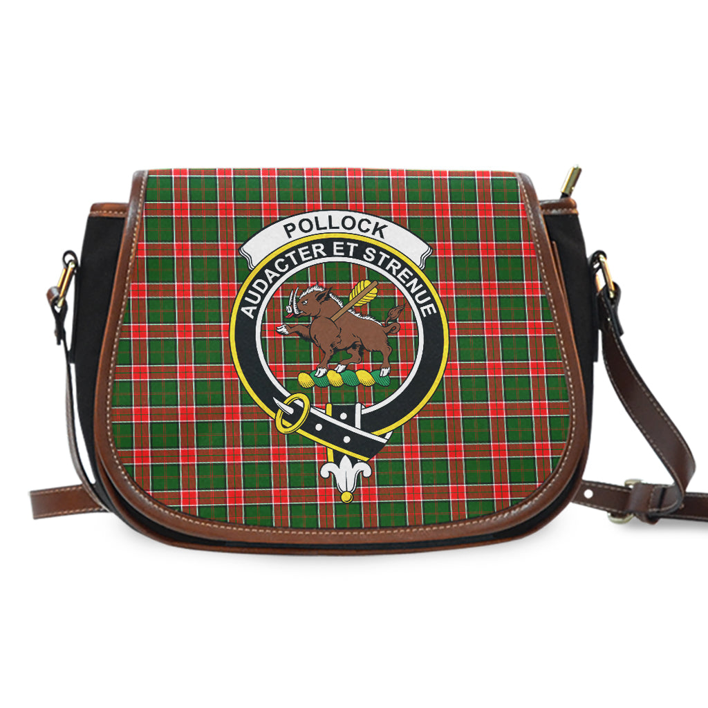 Pollock Tartan Saddle Bag with Family Crest - Tartan Vibes Clothing