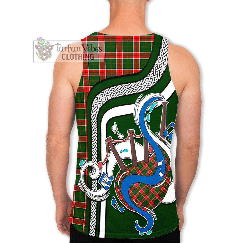 Pollock Tartan Men's Tank Top with Epic Bagpipe Style - Tartanvibesclothing Shop