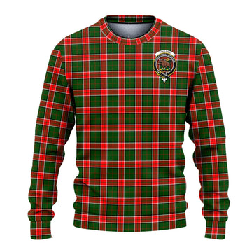 Pollock Modern Tartan Knitted Sweater with Family Crest