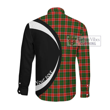 Pollock Tartan Long Sleeve Button Up with Family Crest Circle Style