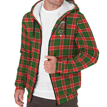 Pollock Tartan Sherpa Hoodie with Family Crest