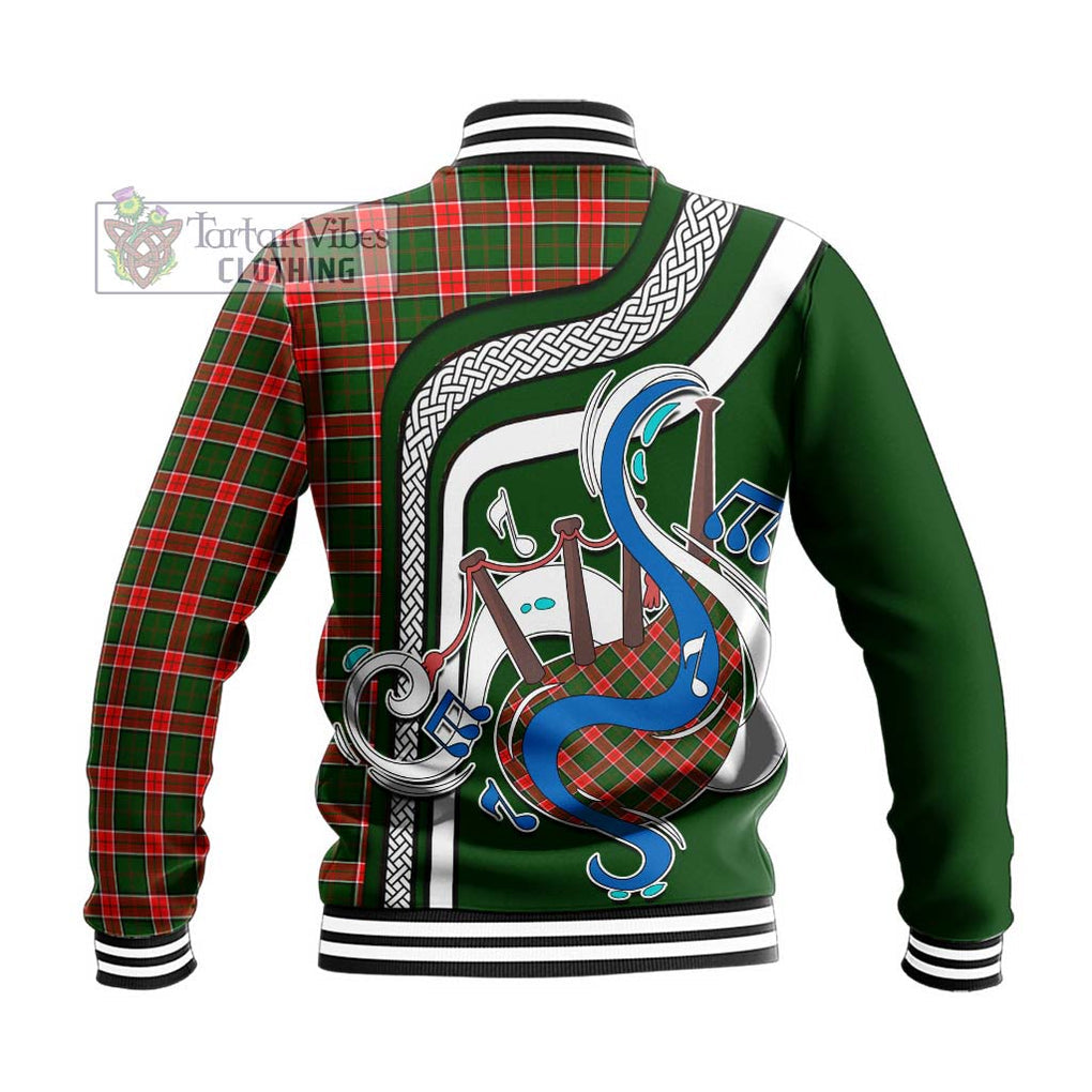 Tartan Vibes Clothing Pollock Modern Tartan Baseball Jacket with Epic Bagpipe Style