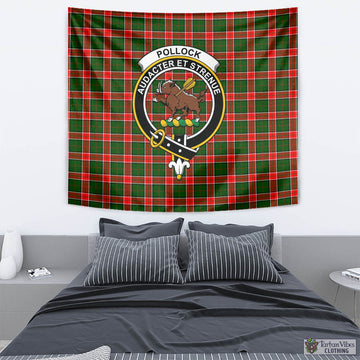 Pollock Modern Tartan Tapestry Wall Hanging and Home Decor for Room with Family Crest