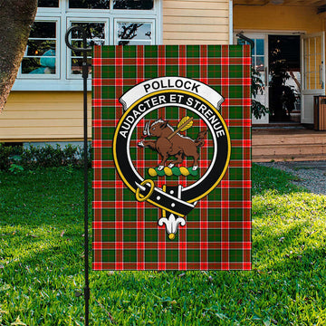 Pollock Tartan Flag with Family Crest