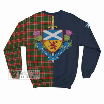 Pollock Tartan Sweatshirt with Scottish Lion Royal Arm Half Style