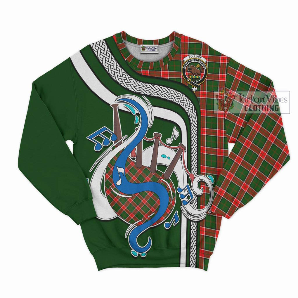 Tartan Vibes Clothing Pollock Modern Tartan Sweatshirt with Epic Bagpipe Style