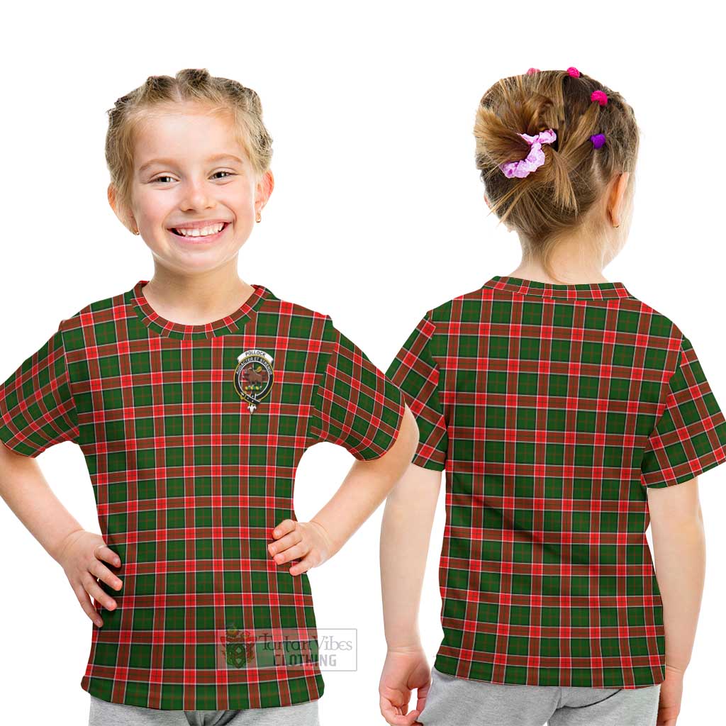 Tartan Vibes Clothing Pollock Modern Tartan Kid T-Shirt with Family Crest