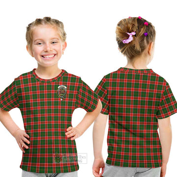 Pollock Tartan Kid T-Shirt with Family Crest