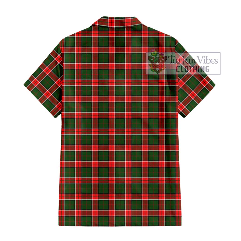 Tartan Vibes Clothing Pollock Modern Tartan Short Sleeve Button Shirt with Family Crest DNA In Me Style